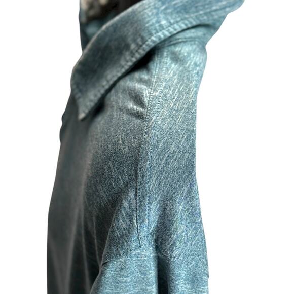 G.H. Bass & Co. Men’s Heather Teal Polo Shirt Size L Performance Stretch Casual - Picture 5 of 9